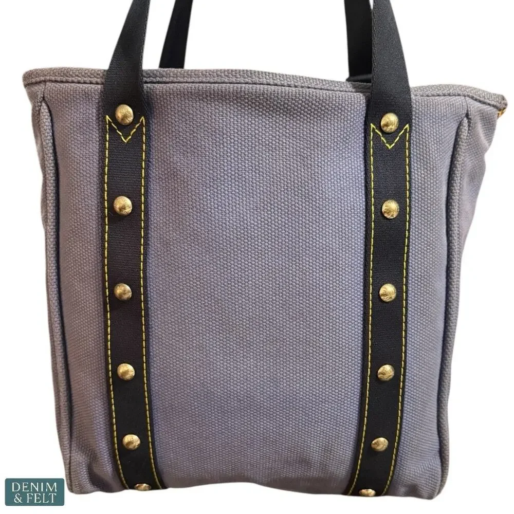 LOUIS VUITTON Antigua Cabas MM‎ Blue Canvas Tote Bag Studded Hardware Vintage